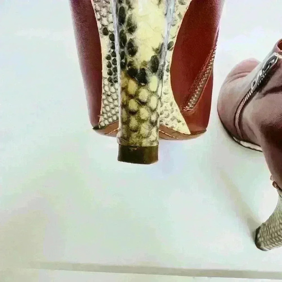 Dries Van Noten Leather Python Heel Booties - Picture 8 of 10